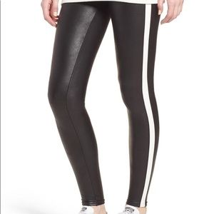 SPANX striped faux leather leggings
